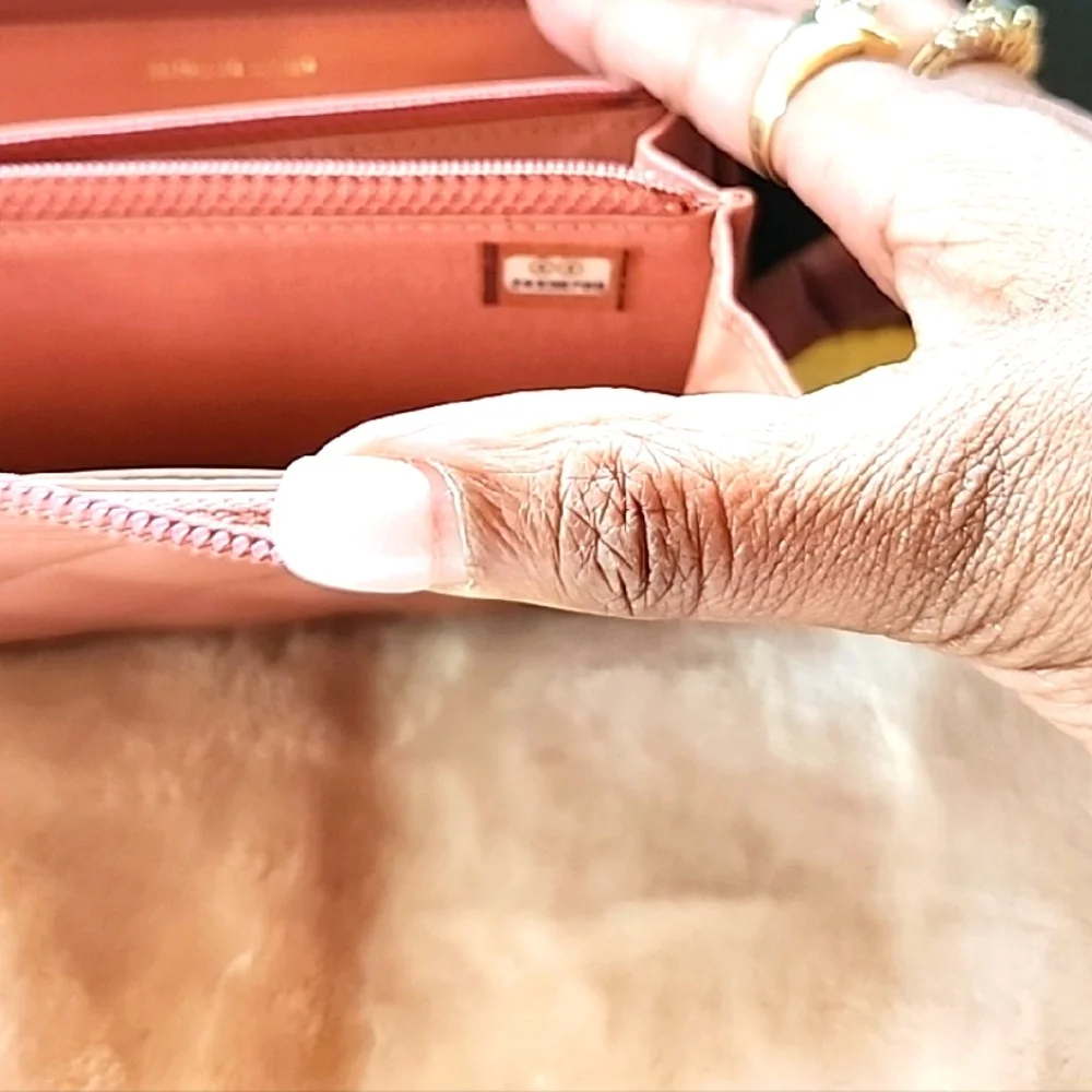 Chanel Boy Small‎ Pink Quilted Wallet with Iconic Gold Hardware